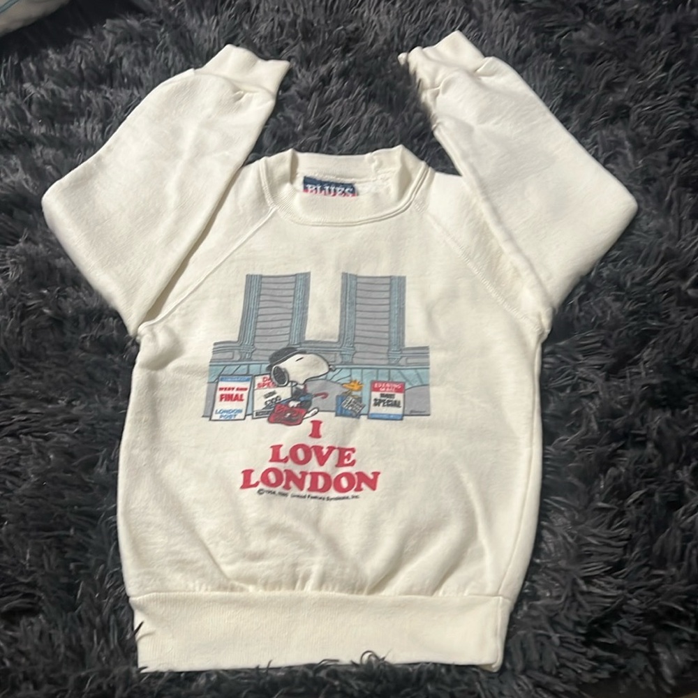 Vintage Snoopy “I LOVE LONDON” Sweatshirt Kids size EU 22 (US 6) (UK 5)